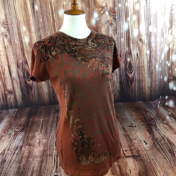 Harley-Davidson Tops - Harley Davidson Live to Ride Rust Color Shirt